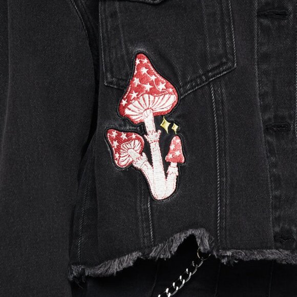 Nirah Forest Witch Black Denim Embroidery Jacket Disturbia - Picture 5 of 5